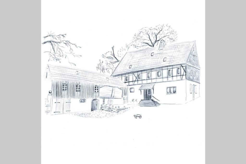 Mothsgut - Moderne Ferienwohnung Auf Dem Bauernhof Im Erzgebirge Oelsnitz  Esterno foto
